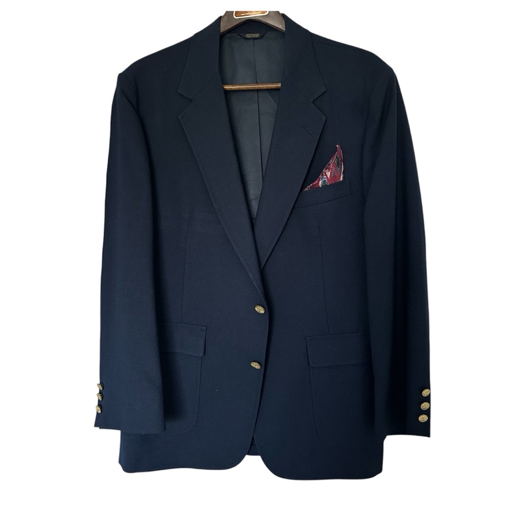 Vintage Loft & Brownstone Navy Sport Coat Suit Jacket Blazer Mens 44R EUC